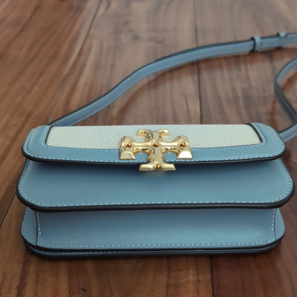 Tory Burch Cloud Blue Eleanor Crossbody + Dust Bag + Gift Bag Nwt ❤️ - Picture 8 of 12